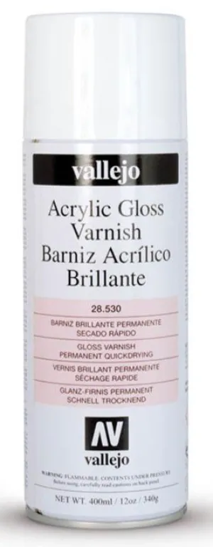 28.530 Vallejo Acrylic Gloss Spray Varnish 400ml