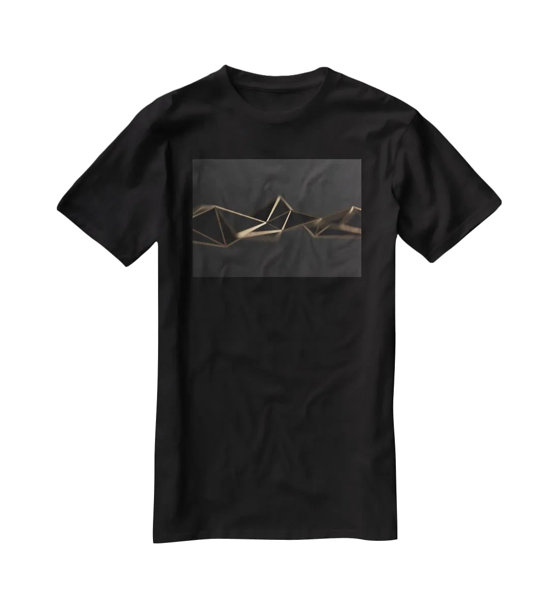 3D Gold Triangluated Surface T-Shirt