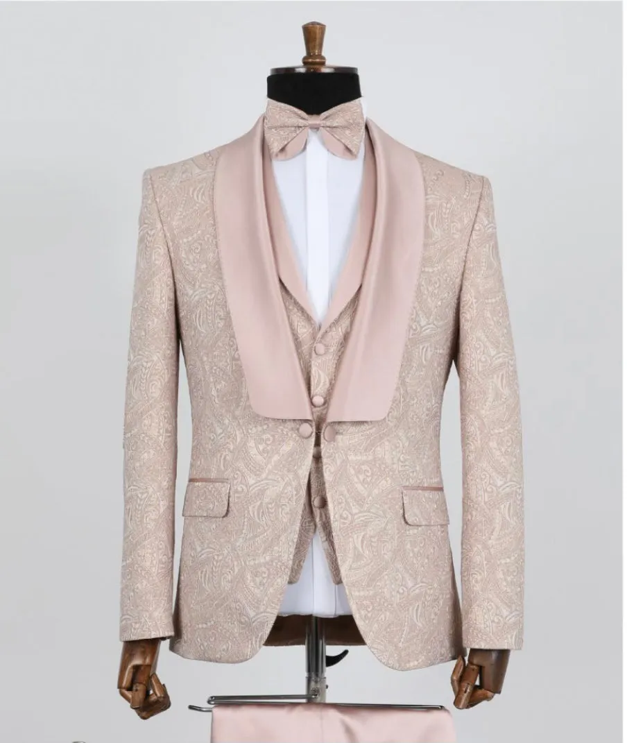 4pc. Tuxedo | Embroider Design | 778 (Rose)