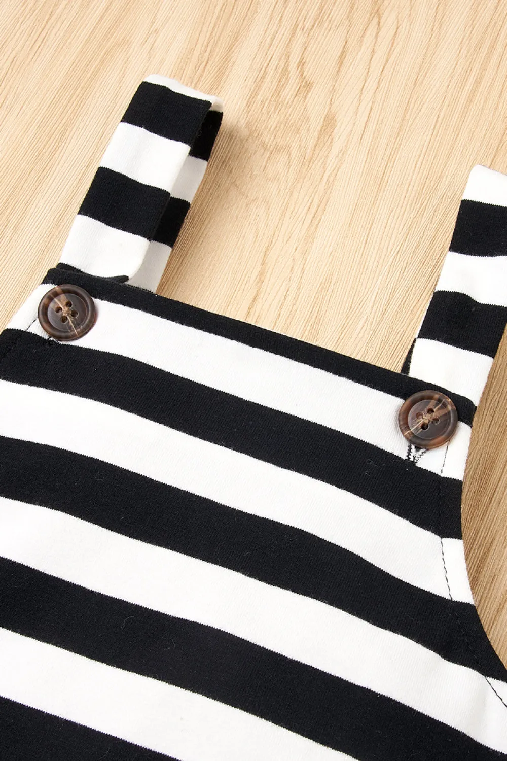 Baby Girl GOOD VIBES Bodysuit and Striped Overalls Set
