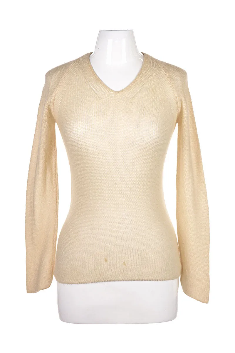 Beige Vneck Sweater