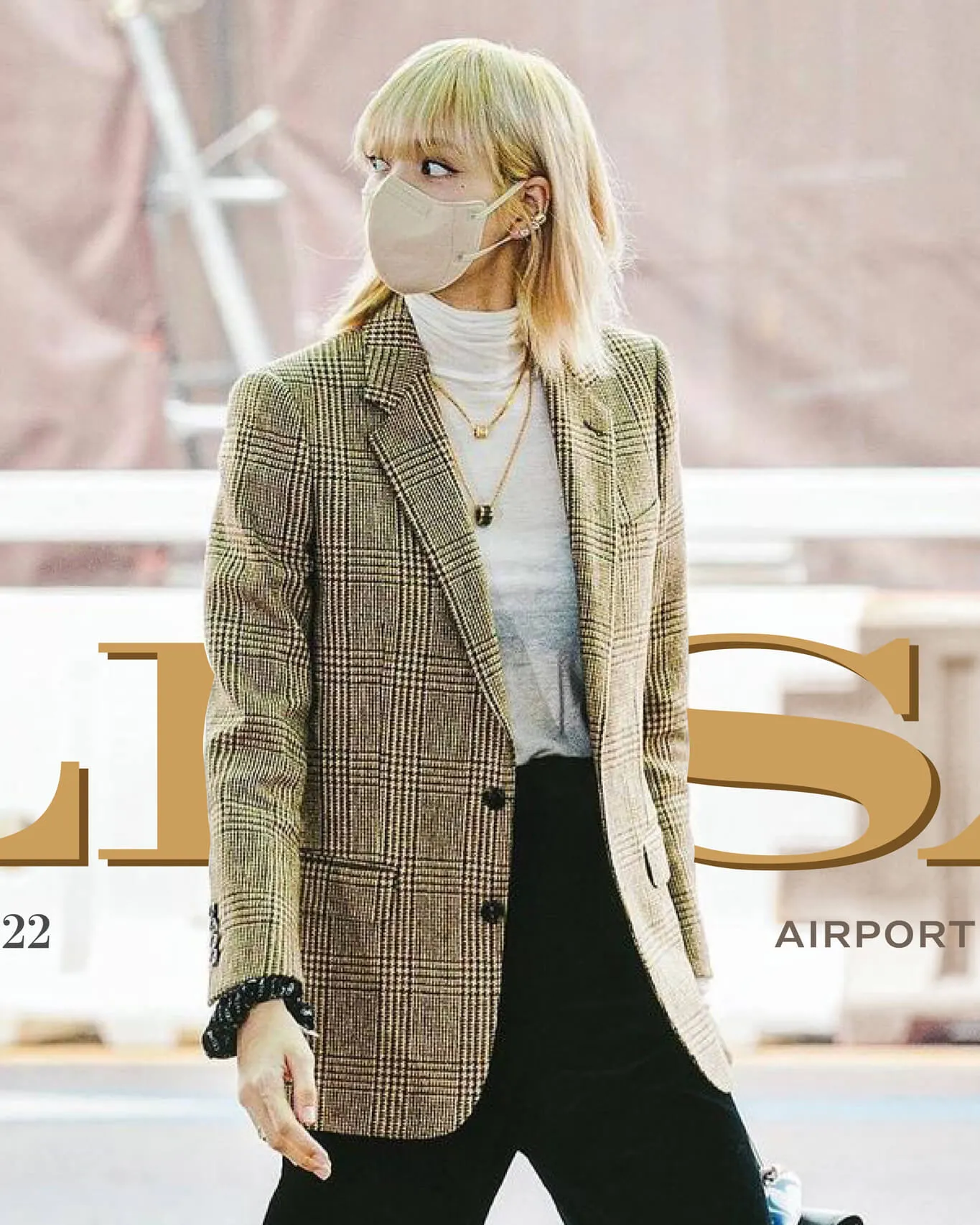 Blackpink Lisa Checkered Wool Blazer