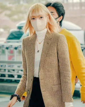 Blackpink Lisa Checkered Wool Blazer
