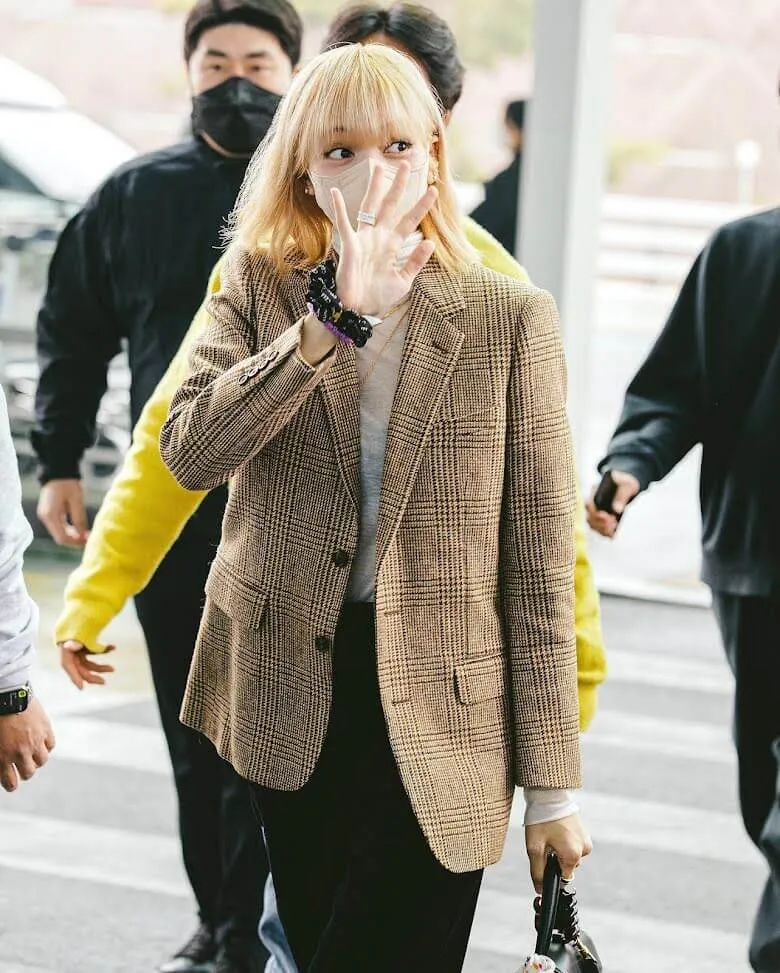 Blackpink Lisa Checkered Wool Blazer