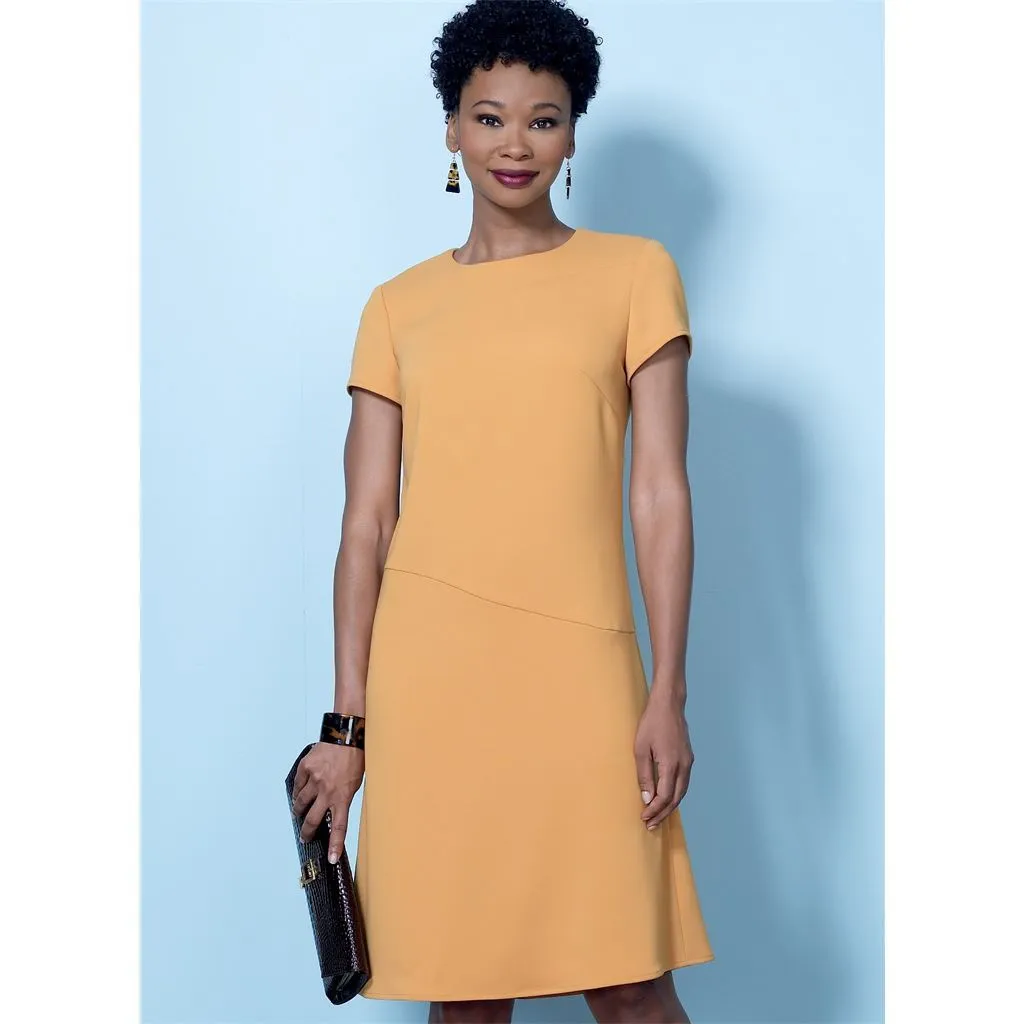 Butterick Pattern B6480 Misses' Fitted Dresses with Hip Detail, Neck and Sleeve Variations