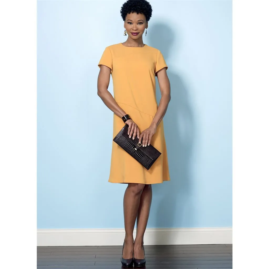 Butterick Pattern B6480 Misses' Fitted Dresses with Hip Detail, Neck and Sleeve Variations