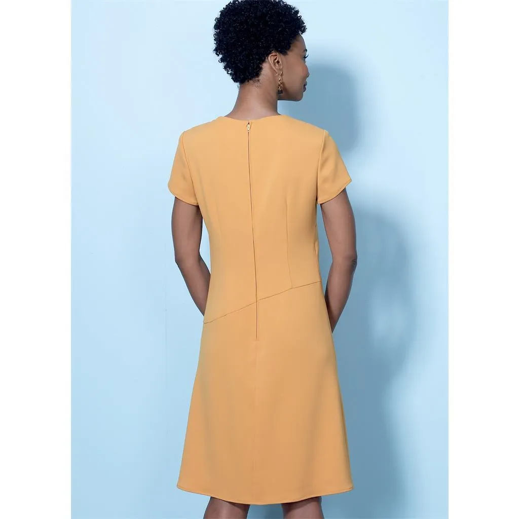 Butterick Pattern B6480 Misses' Fitted Dresses with Hip Detail, Neck and Sleeve Variations