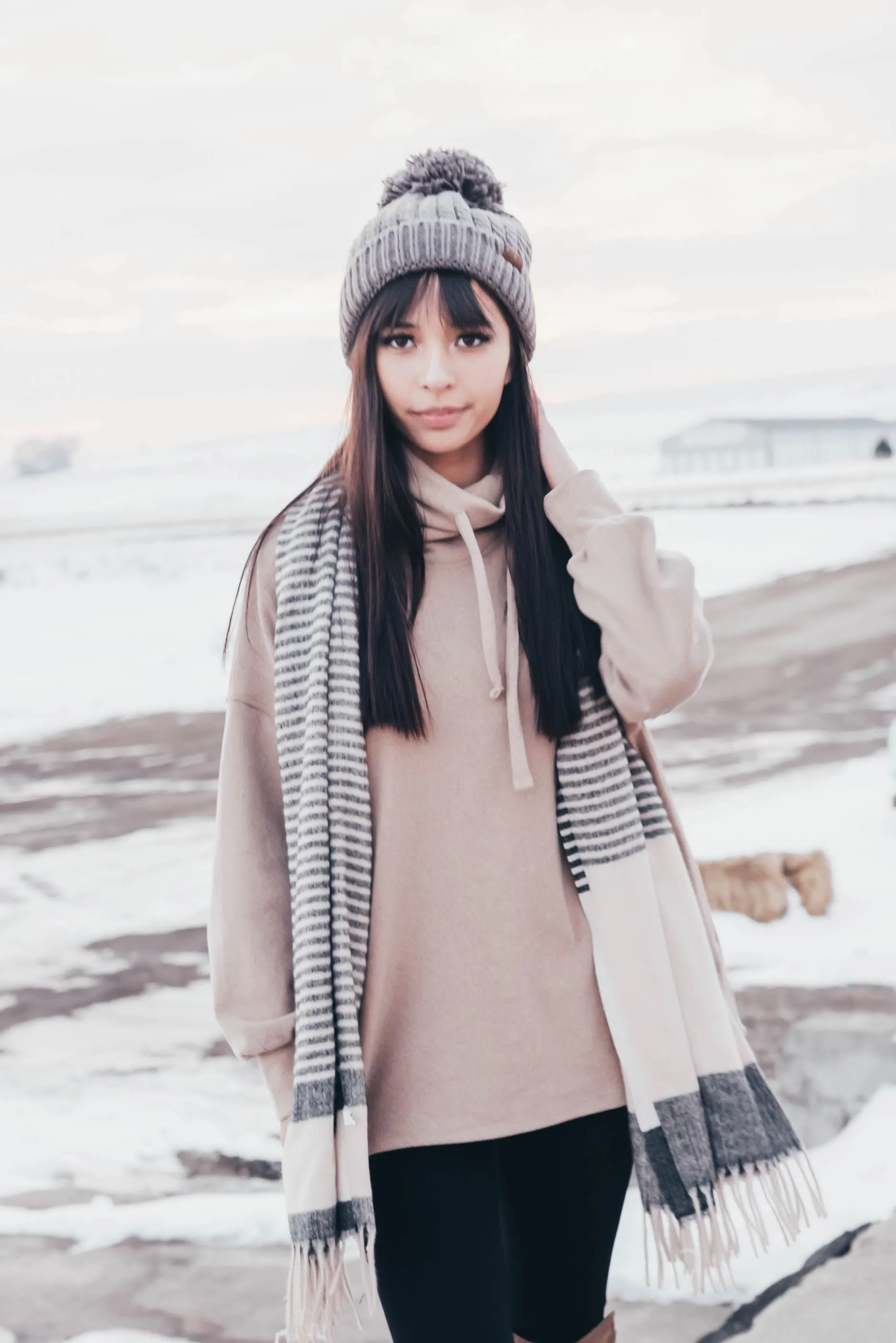 Contemporary Stripe Woven Tassel Scarf | FINAL SALE