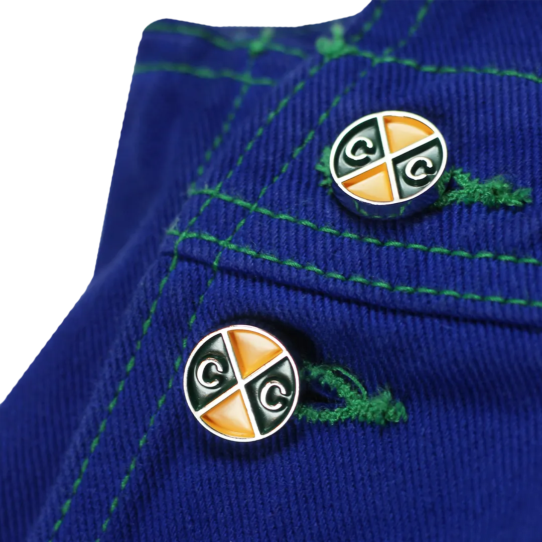 Cross Colours Classic Brushed Twill Overalls - Cobalt Blue