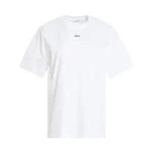 Diagonal Embroidered Casual T-Shirt in White