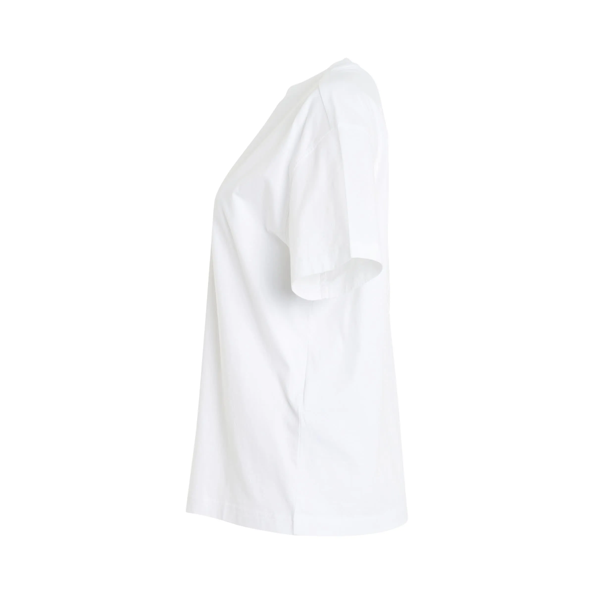 Diagonal Embroidered Casual T-Shirt in White