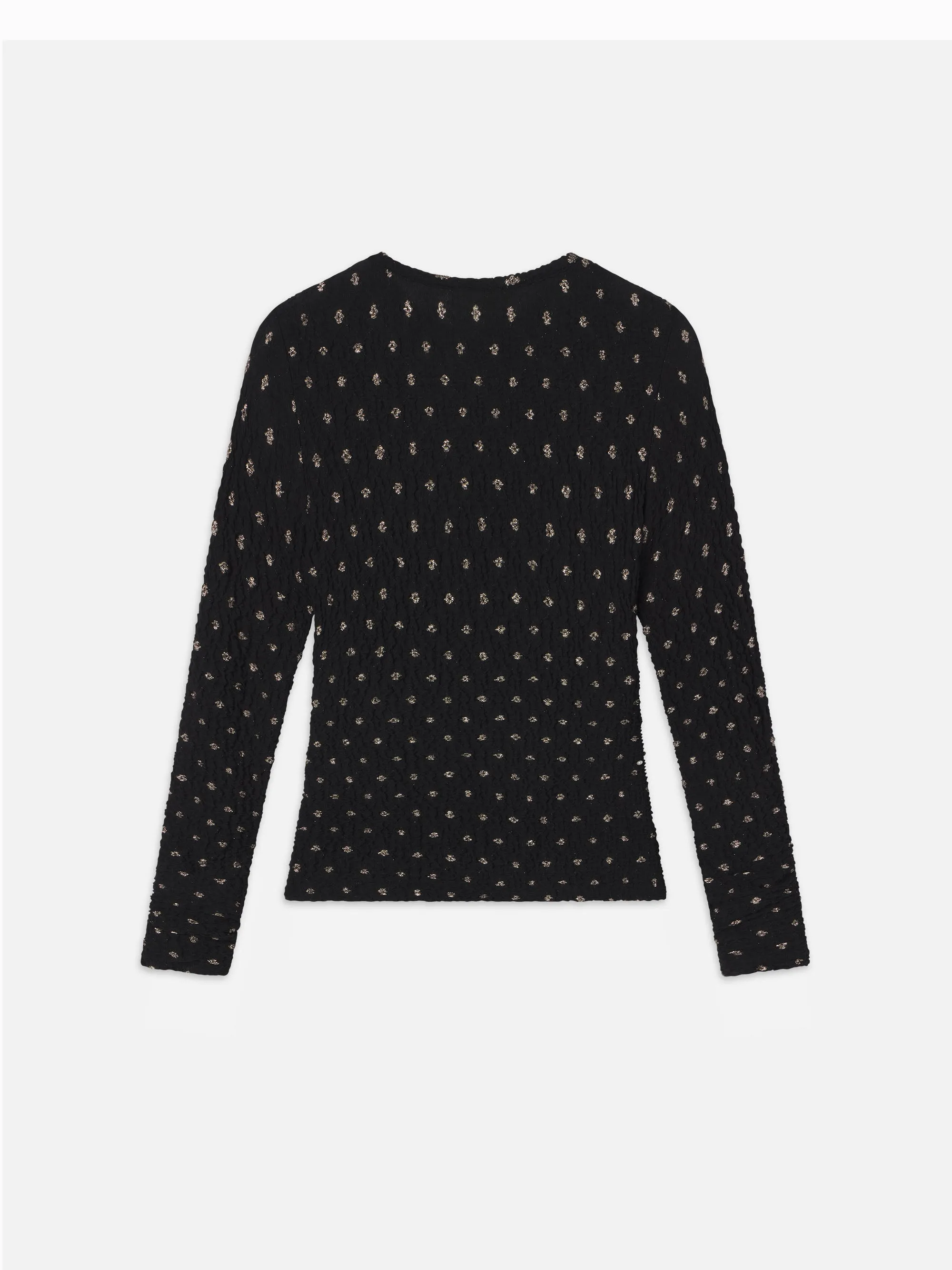 Dotted Stretch Mesh Top -- Black Multi