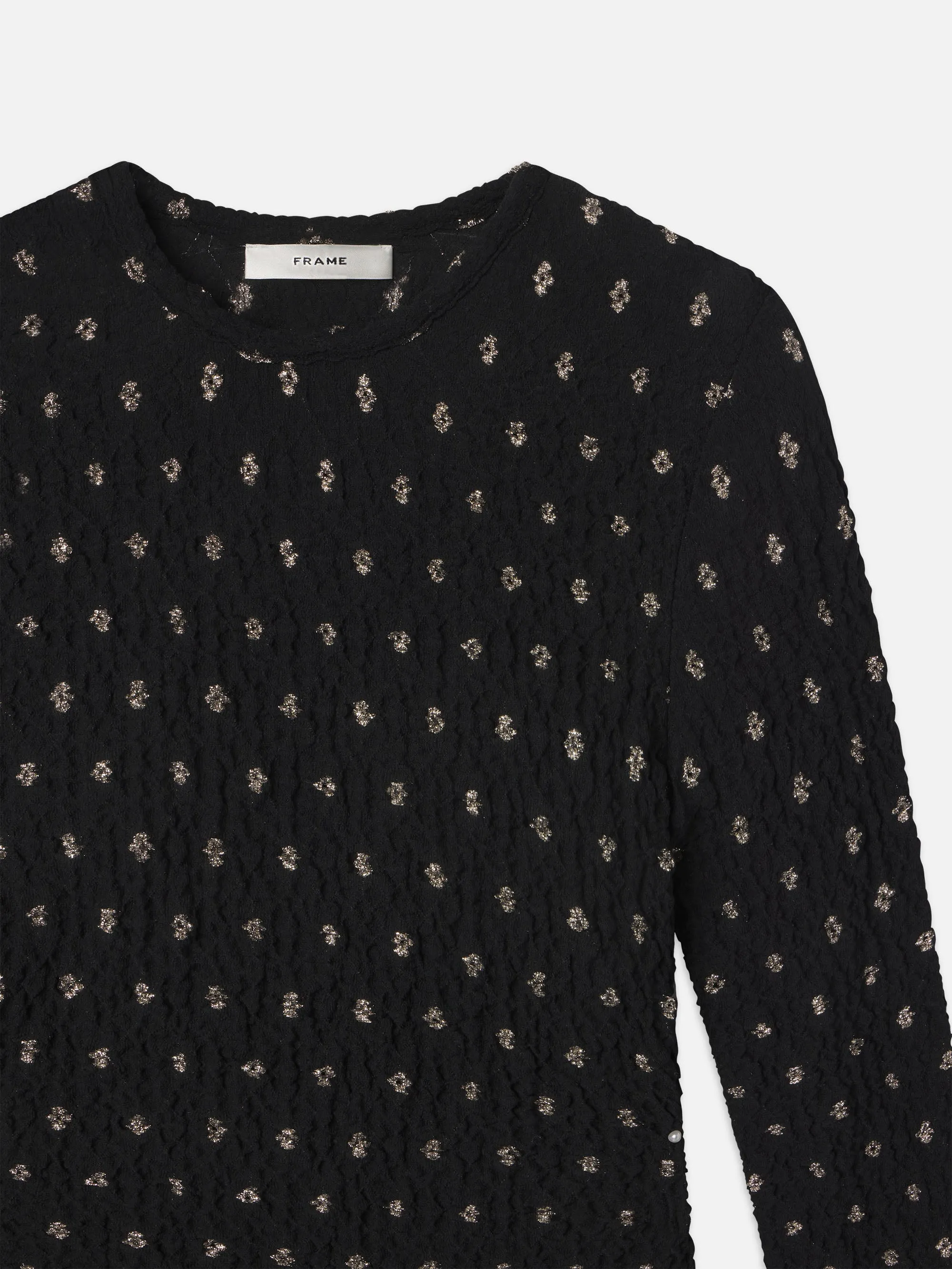 Dotted Stretch Mesh Top -- Black Multi