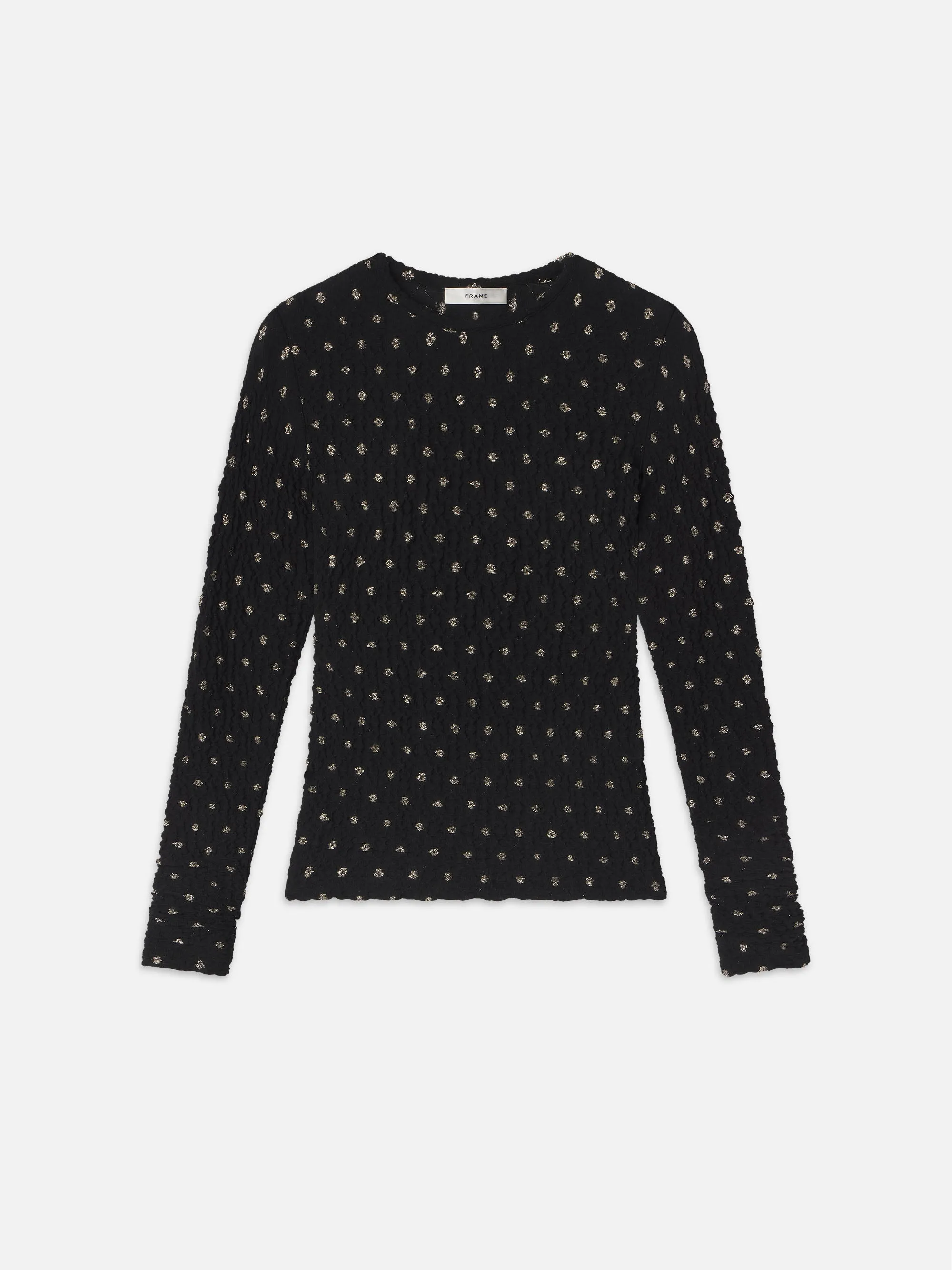 Dotted Stretch Mesh Top -- Black Multi