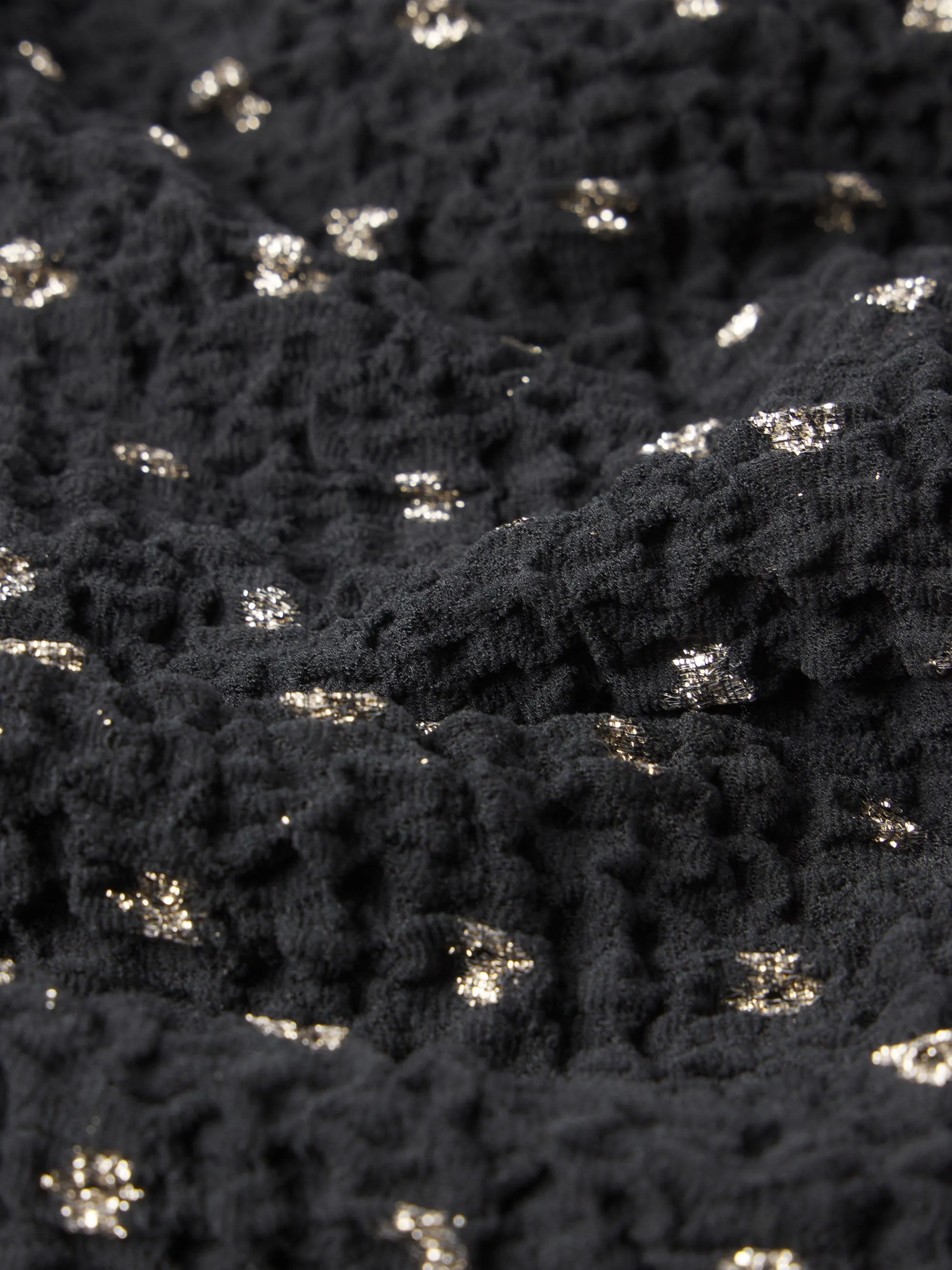 Dotted Stretch Mesh Top -- Black Multi
