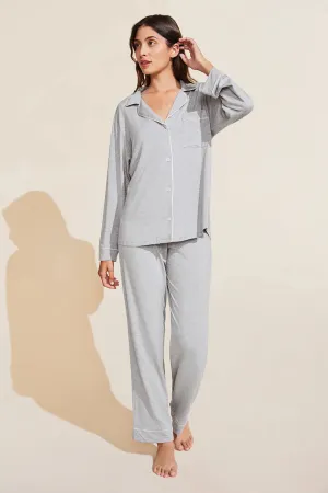 Eberjey Gisele Pong PJ Set in Heather Grey & Sorbet Pink