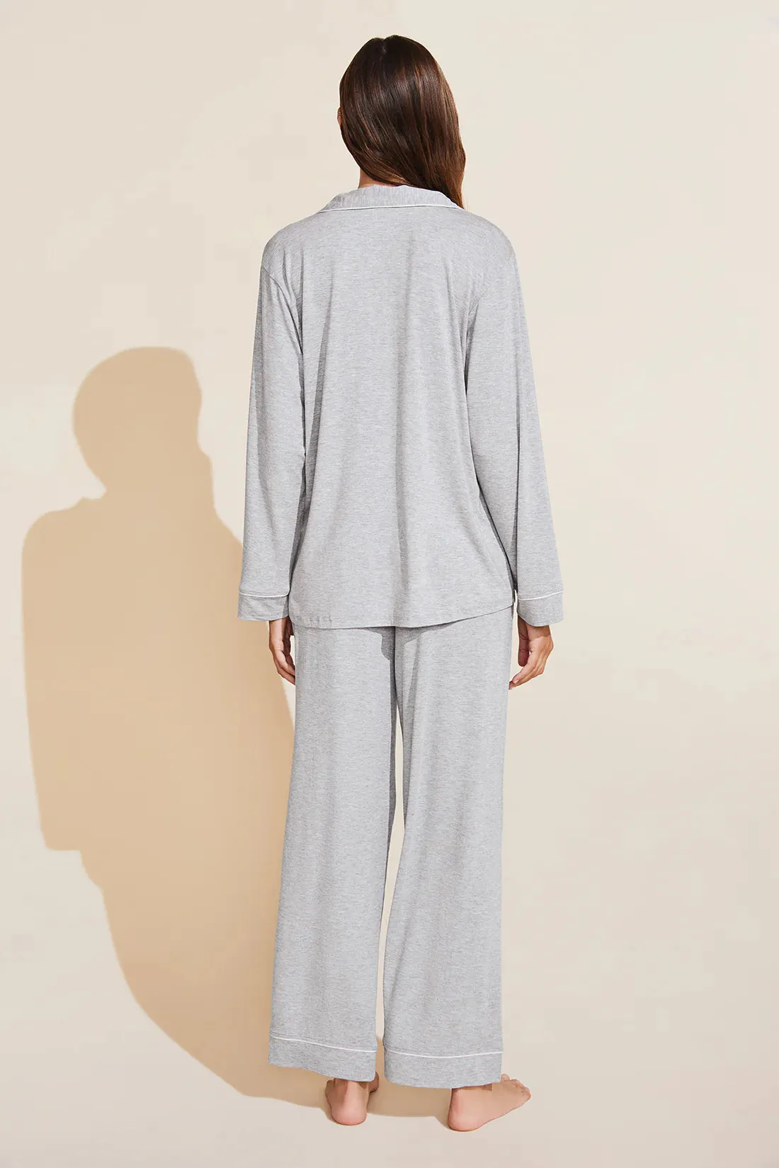 Eberjey Gisele Pong PJ Set in Heather Grey & Sorbet Pink