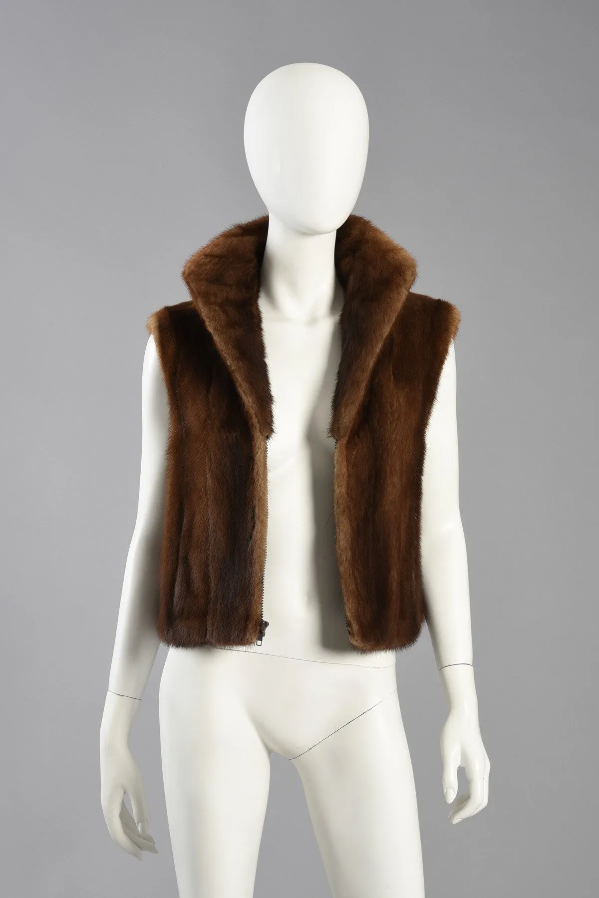 Excellent Neiman Marcus Cropped Mink Fur Gilet/Vest