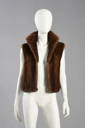 Excellent Neiman Marcus Cropped Mink Fur Gilet/Vest