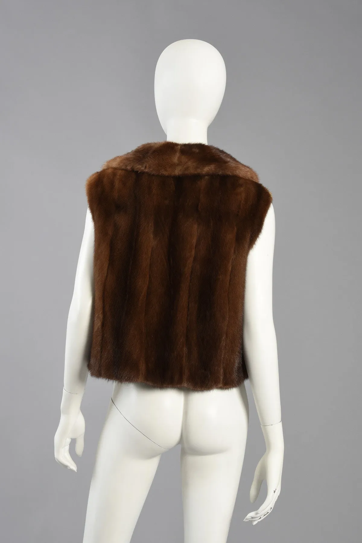 Excellent Neiman Marcus Cropped Mink Fur Gilet/Vest