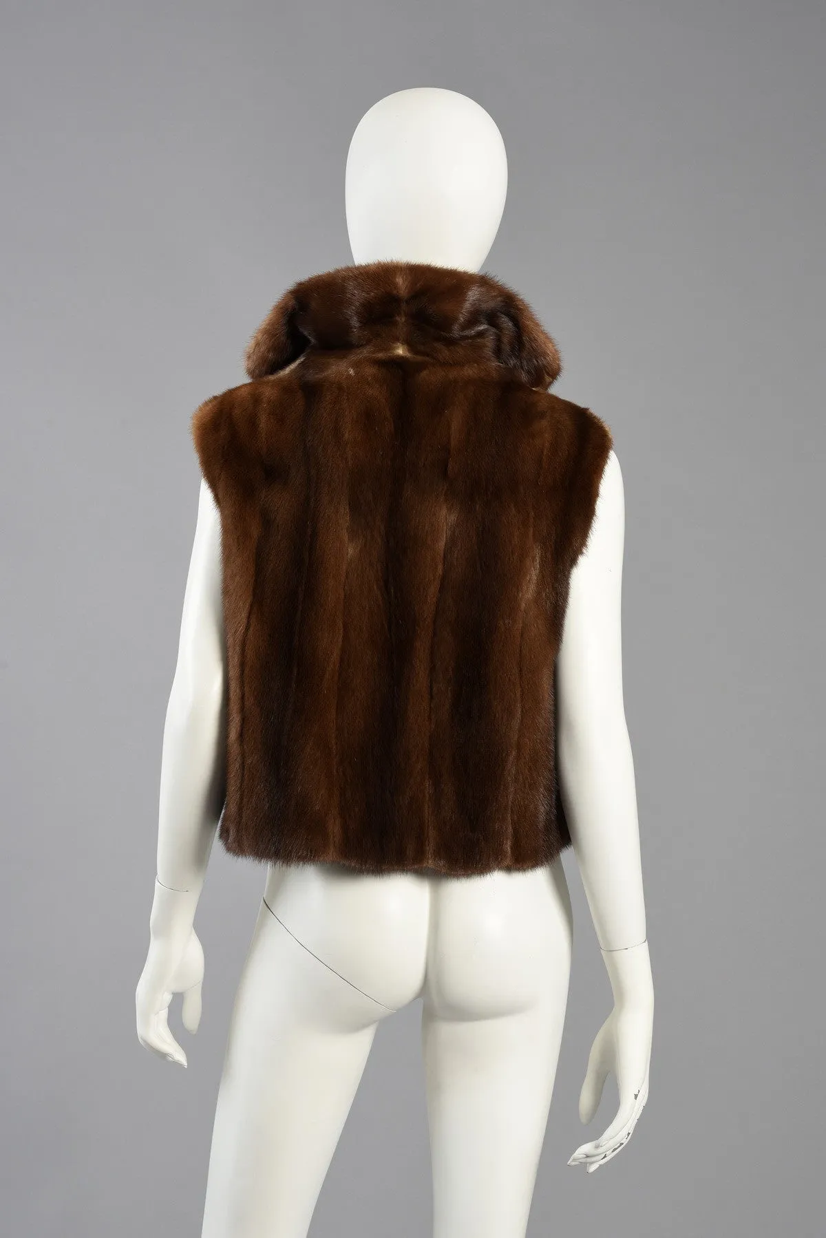 Excellent Neiman Marcus Cropped Mink Fur Gilet/Vest