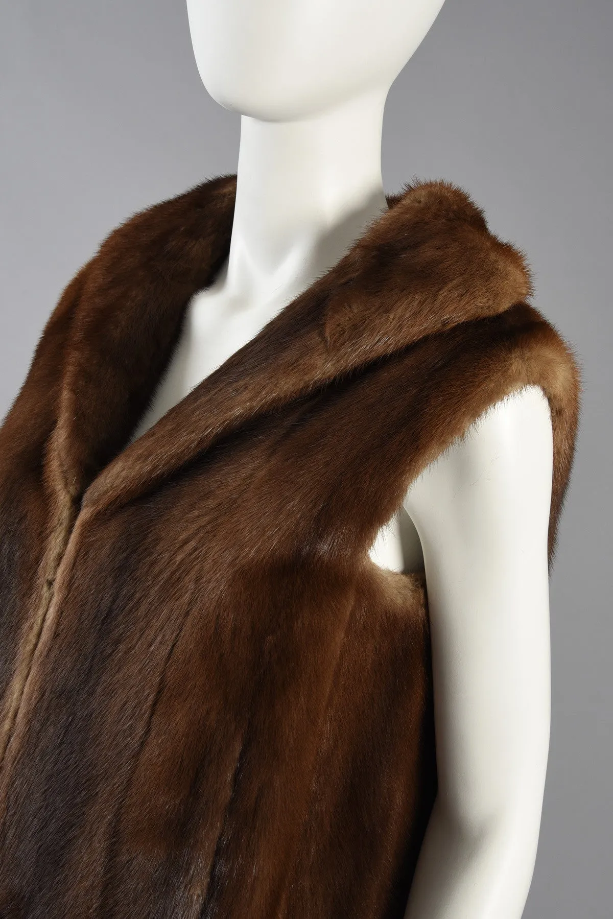 Excellent Neiman Marcus Cropped Mink Fur Gilet/Vest