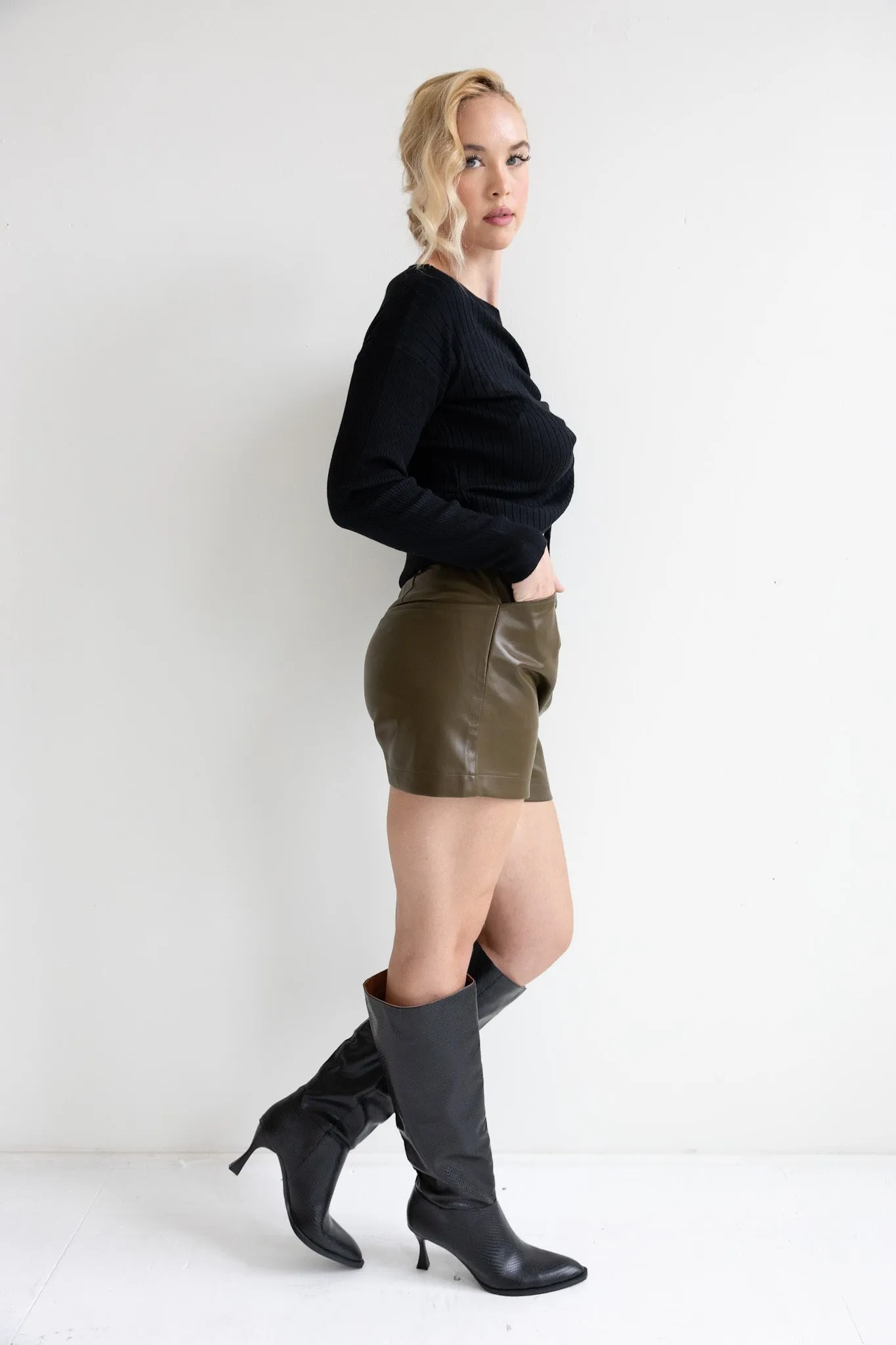 Faux Leather Short