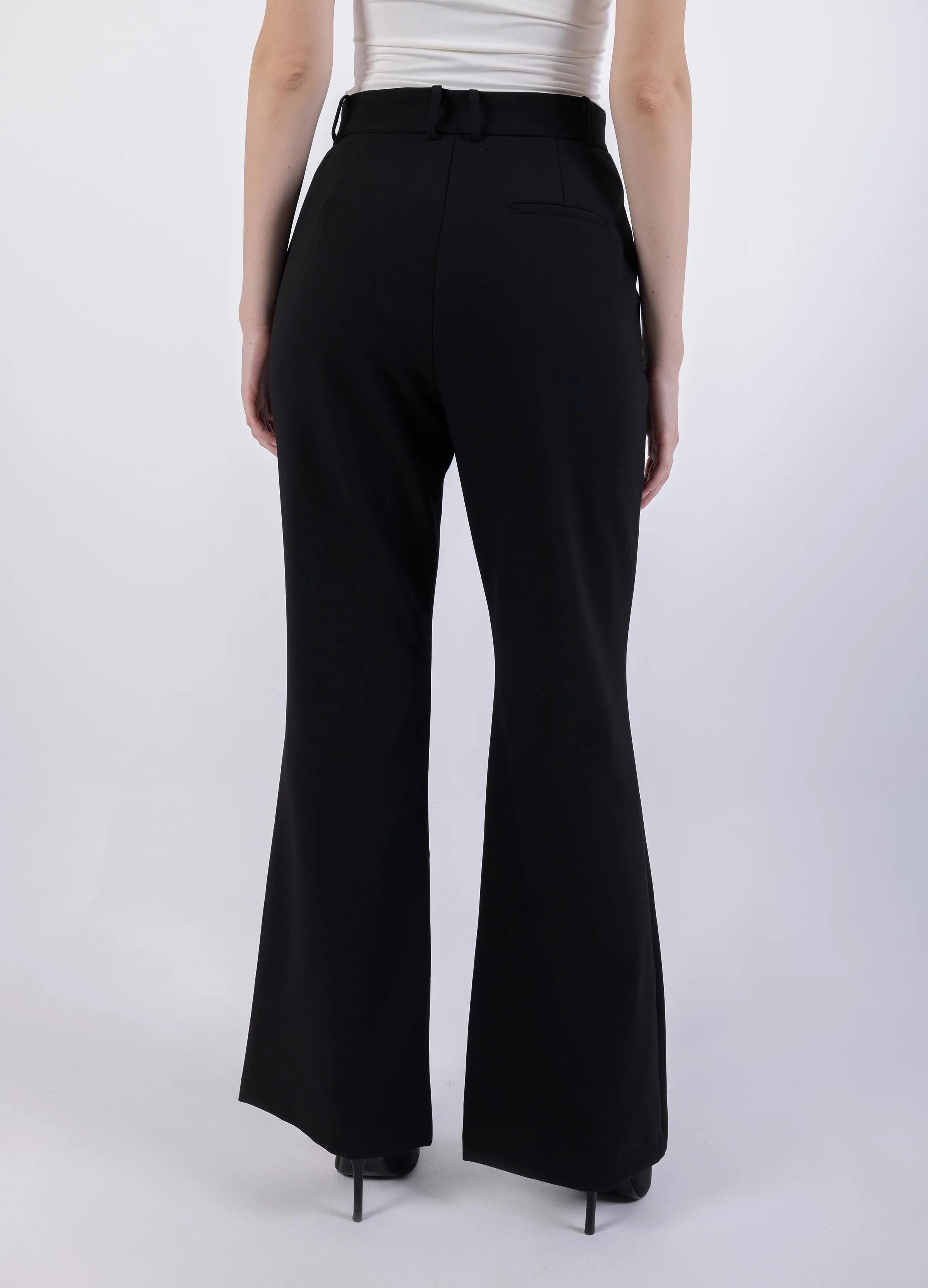 Flared Leg Solid Formal Trouser\ لاورس يمسر ميمصتب لجرأ ةعساو هداس