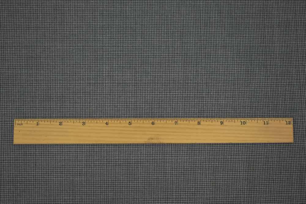 Gray-Black Poly-Wool Houndstooth Check Shirting Woven Fabric