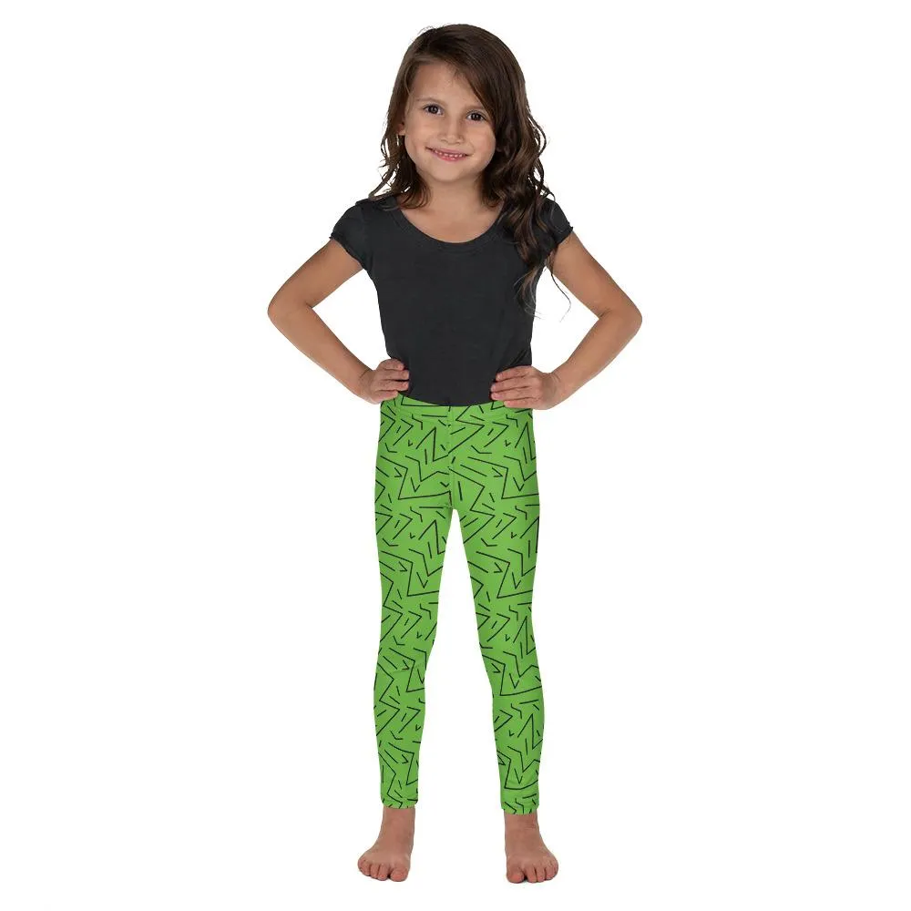 Green Black Line Kid's Leggings