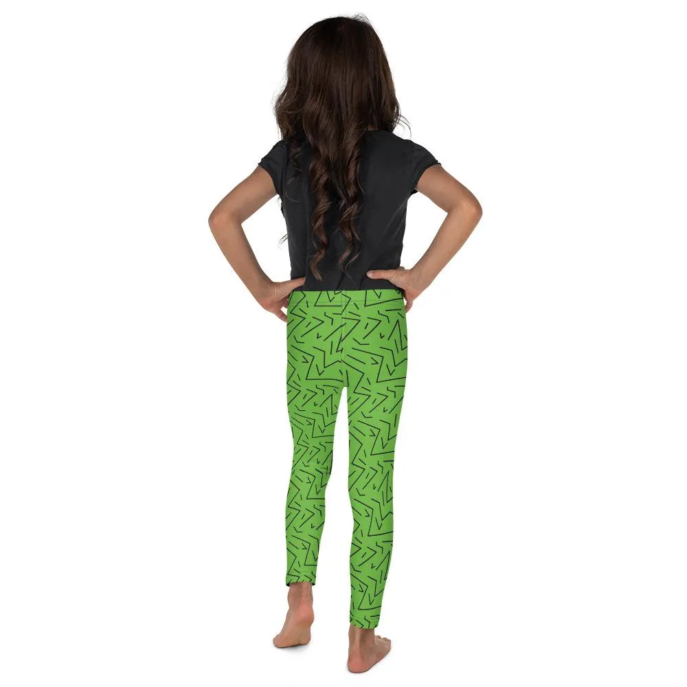 Green Black Line Kid's Leggings