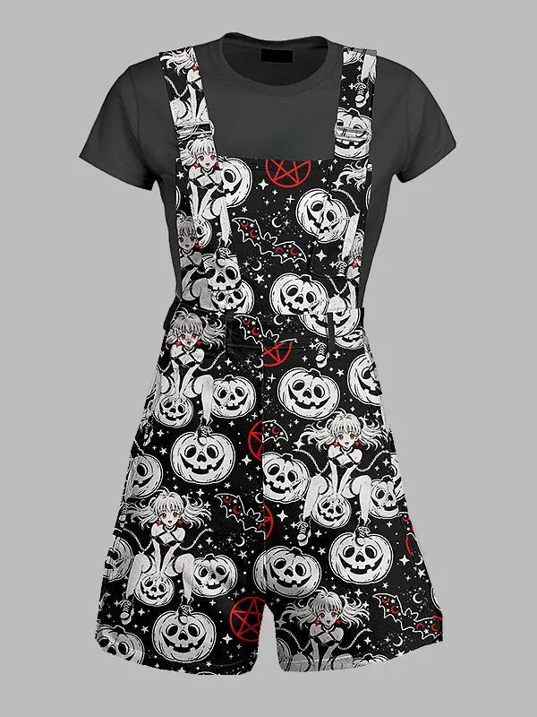 Halloween Anime Overall Shorts