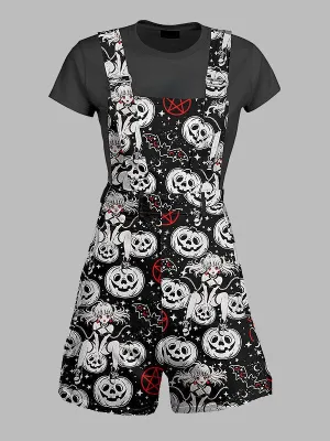 Halloween Anime Overall Shorts