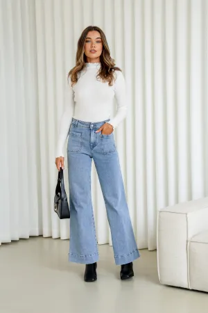 Hunter Jeans Front Pocket Straight Leg - Blue