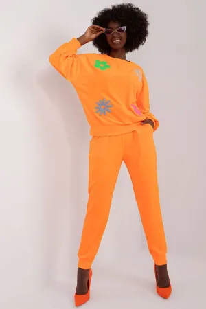 ITALY MODA 2 Piece European Velvet Flower Sweatshirt & Jogger Set