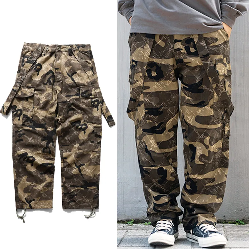 Japanese Retro Loose Camouflage Overalls