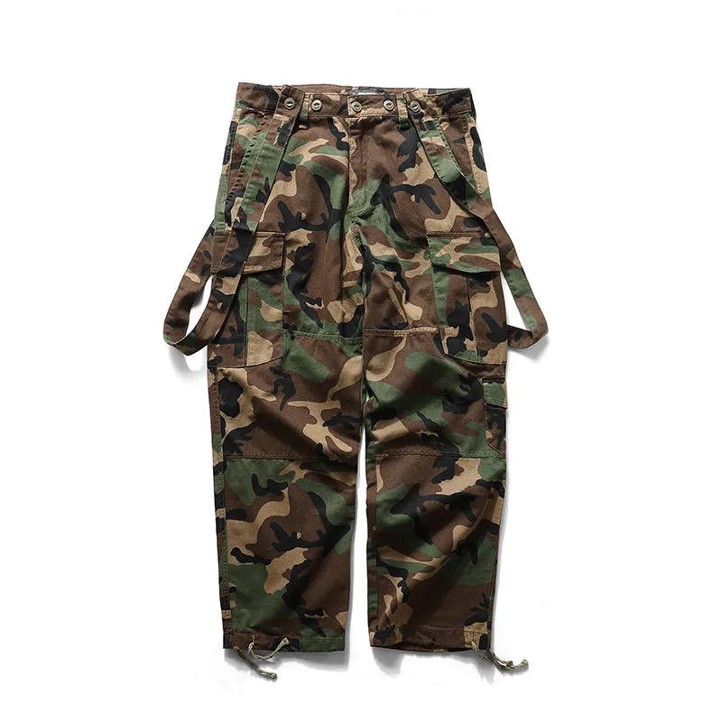 Japanese Retro Loose Camouflage Overalls