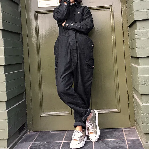 Japanese Retro Loose Overalls