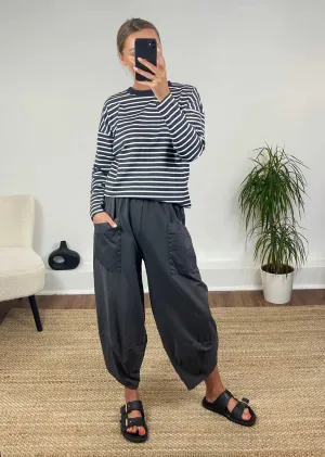 Jersey Barrel Pocket Pants in Slate Grey