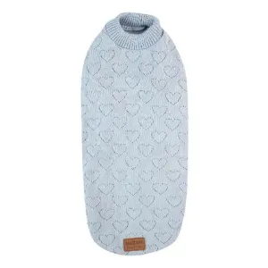 Kazoo Heart Knit Dog Jumper Blue 59cm