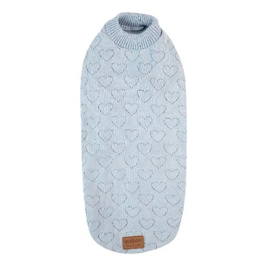 Kazoo Heart Knit Dog Jumper Blue 59cm