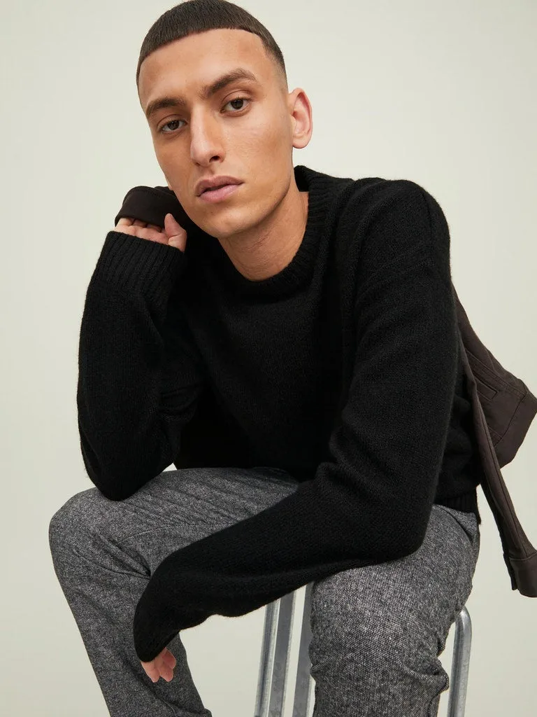 Knit Pullover Sweater - Black