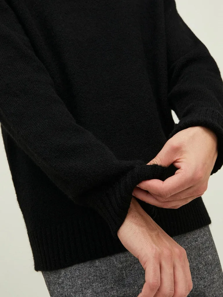 Knit Pullover Sweater - Black
