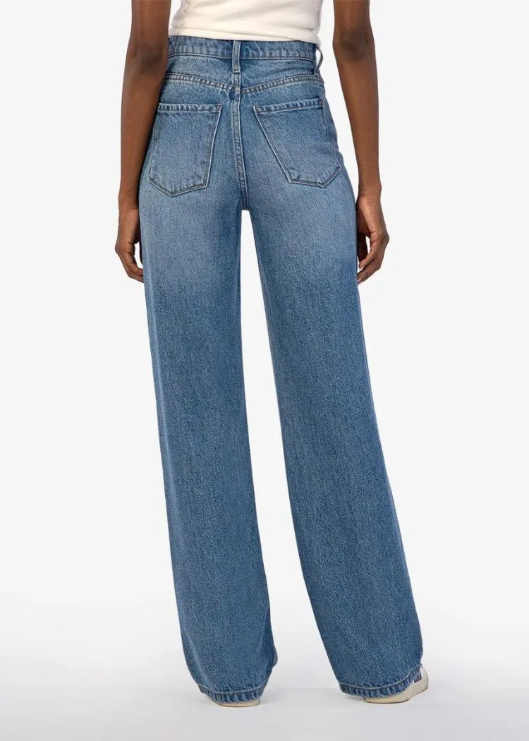 KUT Jodi Wide Leg Pants- Medium Wash