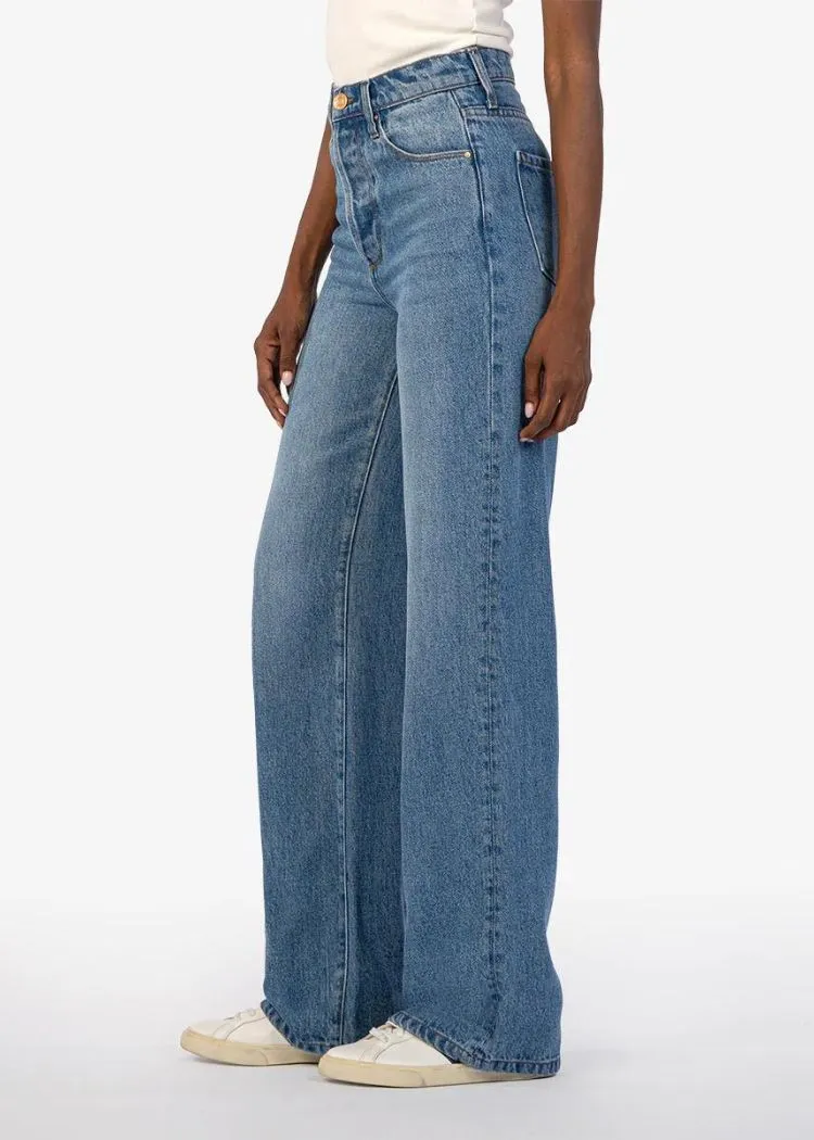 KUT Jodi Wide Leg Pants- Medium Wash
