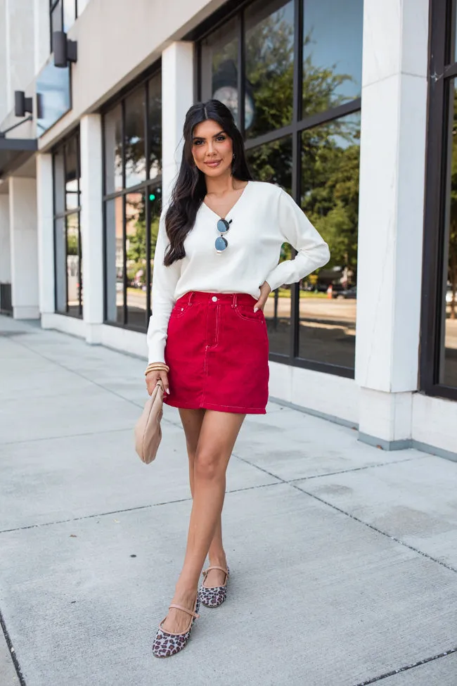 Let's Be Honest Ivory V-Neck Sweater SALE