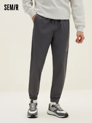 Men's Cotton-Polyester Stretch Twill Monogram Fitted Woven Jogging Pants
