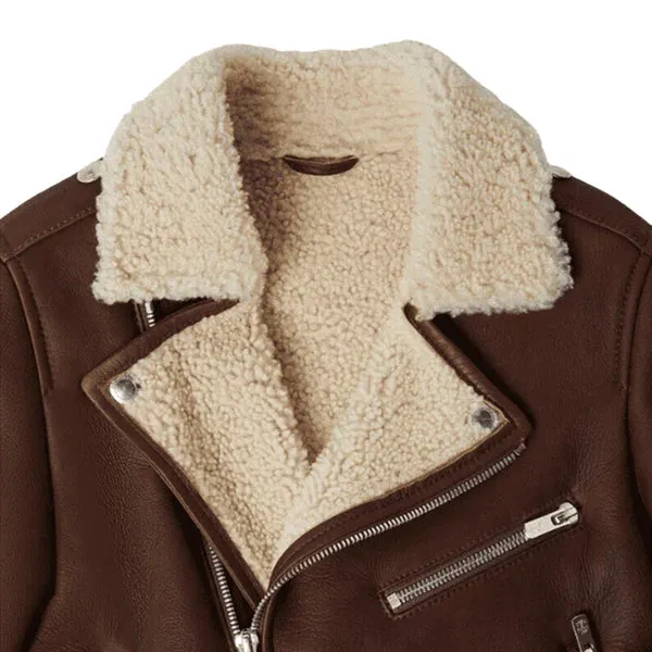 Men's RAF B3 Faux Shearling Bomber Leather Jacket