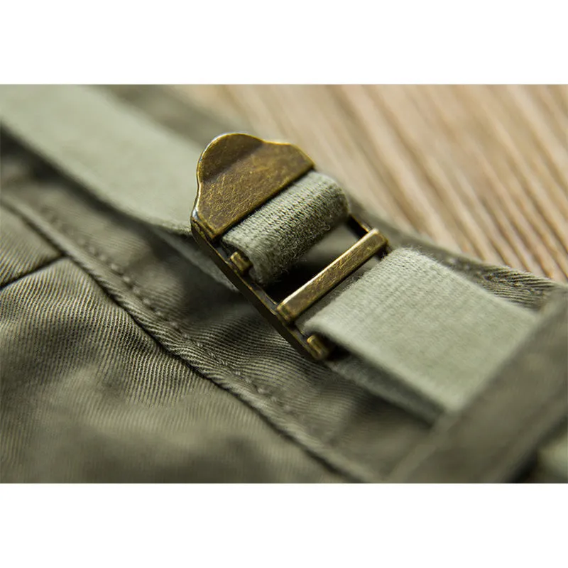 Men's Retro Overalls Solid Color Shorts
