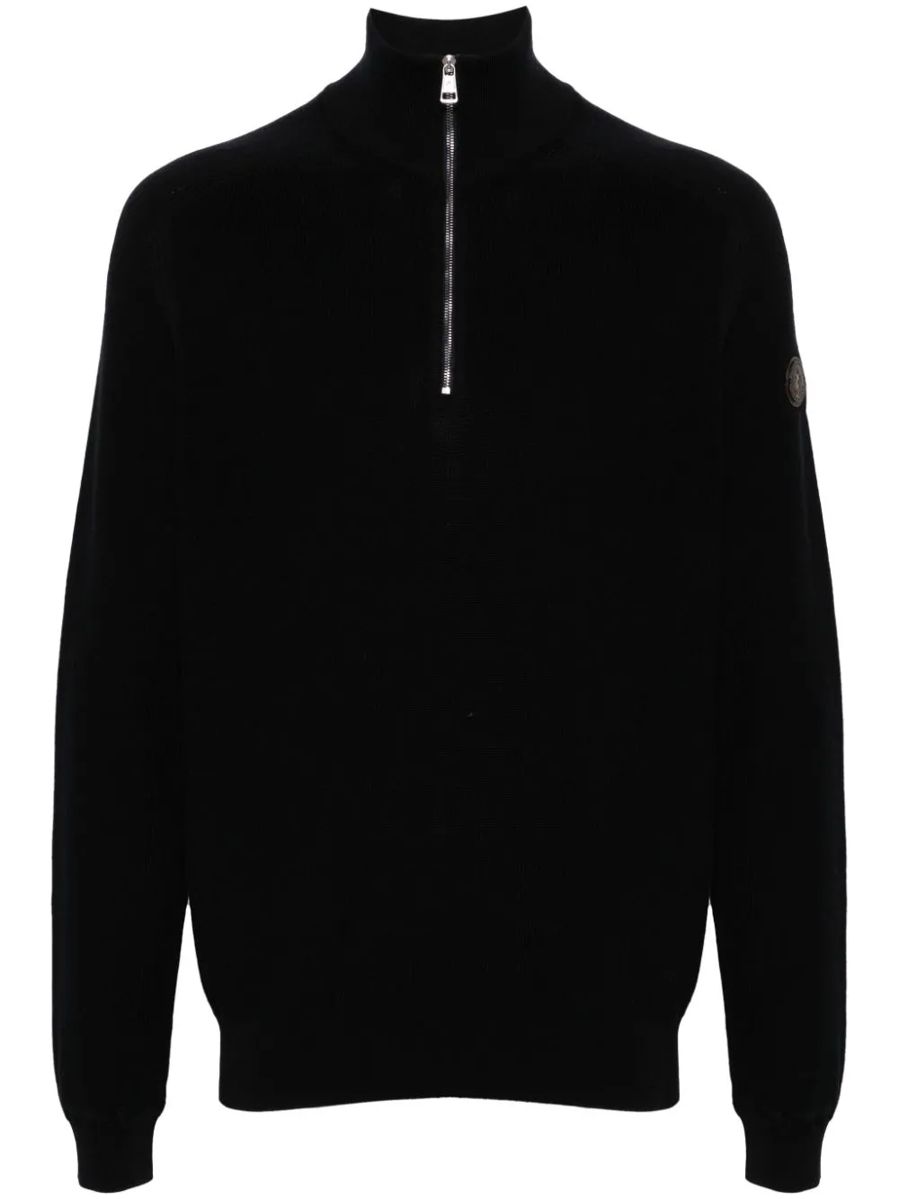 mock-neck zip-up jumper
